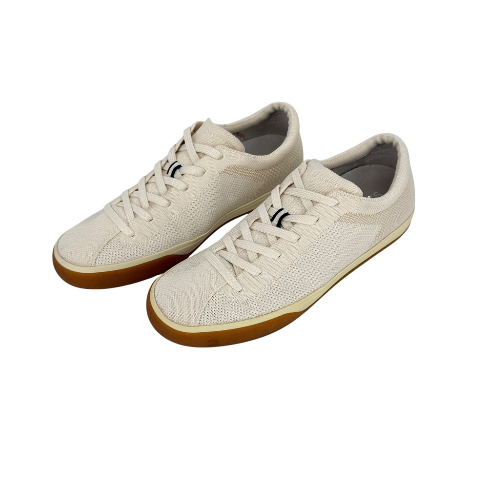 Rothy's The Lace Up Sneaker Bone White Knit Gum Sole Womens 9 Low Top Lace Up